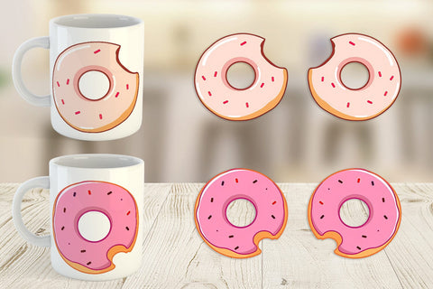 Mug Wrap Bitten Donut Sublimation artnoy 