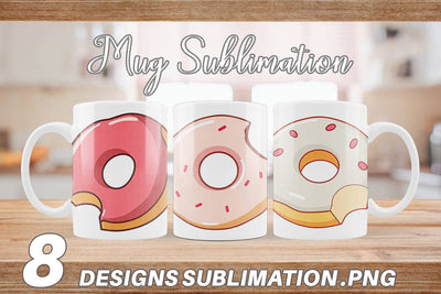 Mug Wrap Bitten Donut Sublimation artnoy 