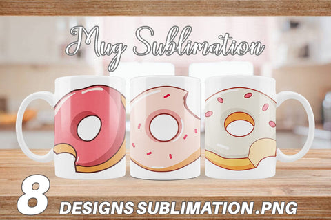 Mug Wrap Bitten Donut Sublimation artnoy 