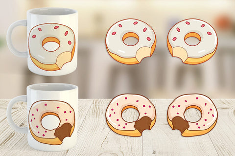 Mug Wrap Bitten Donut Sublimation artnoy 