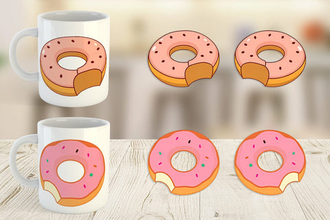 Mug Wrap Bitten Donut Sublimation artnoy 
