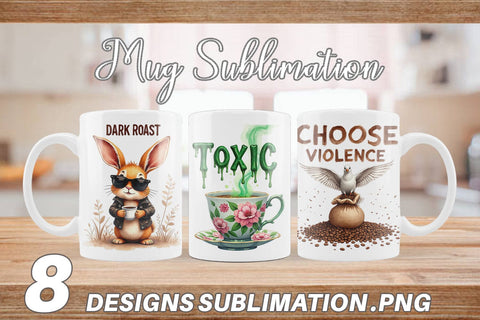 Mug Wrap Bitter Coffee Goth Sarcastic Quotes Sublimation artnoy 