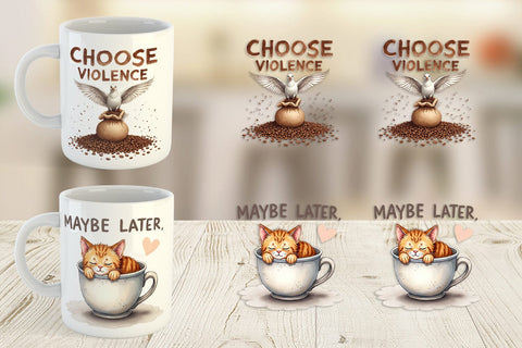 Mug Wrap Bitter Coffee Goth Sarcastic Quotes Sublimation artnoy 