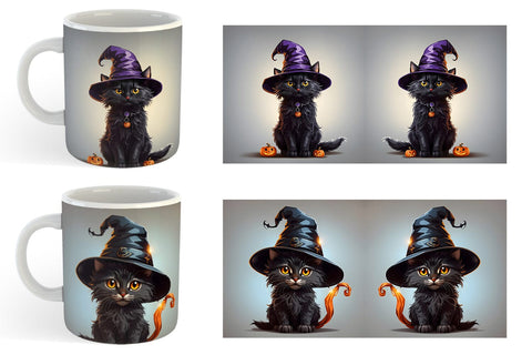 Mug Wrap Black Cat Halloween Sublimation artnoy 