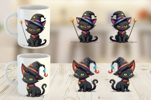 Mug Wrap Black Cat Halloween Sublimation artnoy 