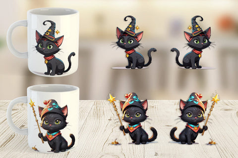 Mug Wrap Black Cat Halloween Sublimation artnoy 