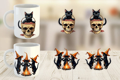 Mug Wrap Black Cat Sublimation artnoy 