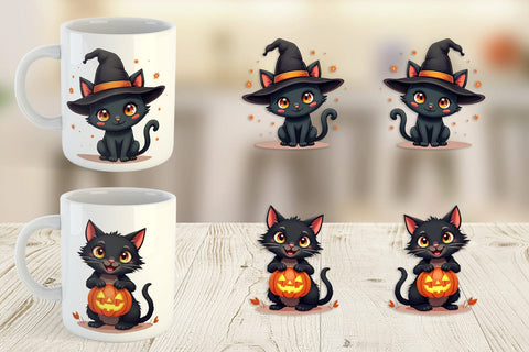 Mug Wrap Black Cats Sublimation artnoy 