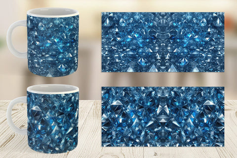 Mug Wrap Blue Crystal Sublimation artnoy 