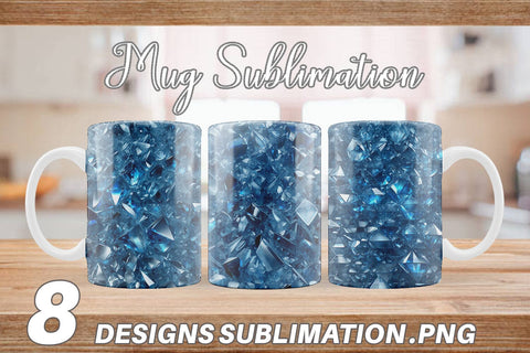 Mug Wrap Blue Crystal Sublimation artnoy 
