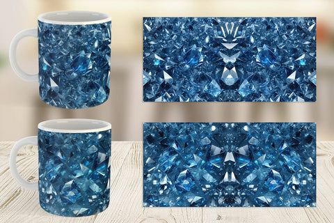 Mug Wrap Blue Crystal Sublimation artnoy 