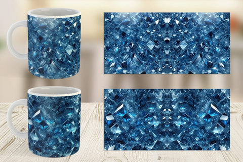 Mug Wrap Blue Crystal Sublimation artnoy 