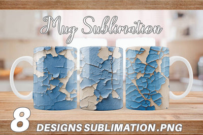 Mug Wrap Blue Peel Texture Sublimation artnoy 