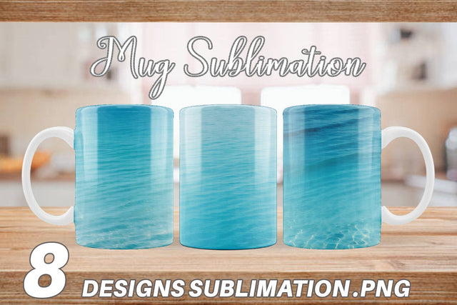 Mug Wrap Blue Sea Sublimation artnoy 