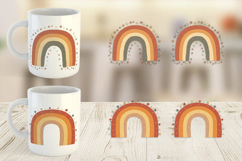 Mug Wrap Boho Autumn Rainbows Sublimation artnoy 