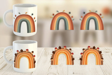 Mug Wrap Boho Autumn Rainbows Sublimation artnoy 