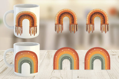 Mug Wrap Boho Autumn Rainbows Sublimation artnoy 