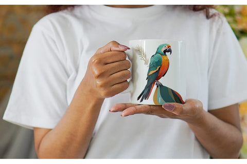 Mug Wrap Boho Bird Parrot Sublimation artnoy 