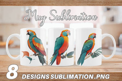 Mug Wrap Boho Bird Parrot Sublimation artnoy 