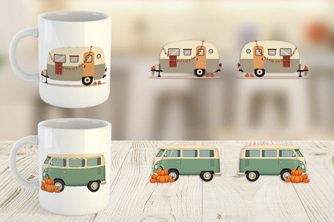 Mug Wrap Boho Fall Camper Sublimation artnoy 