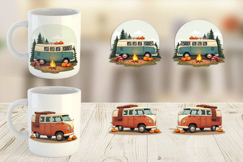 Mug Wrap Boho Fall Camper Sublimation artnoy 