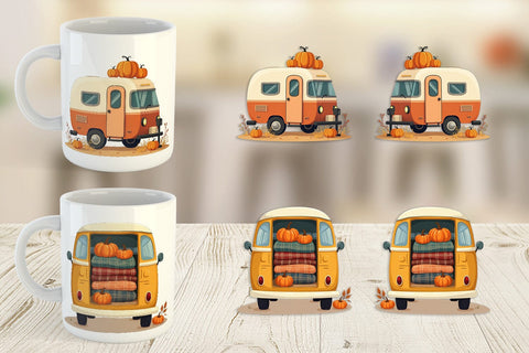 Mug Wrap Boho Fall Camper Sublimation artnoy 
