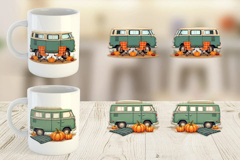 Mug Wrap Boho Fall Camper Sublimation artnoy 