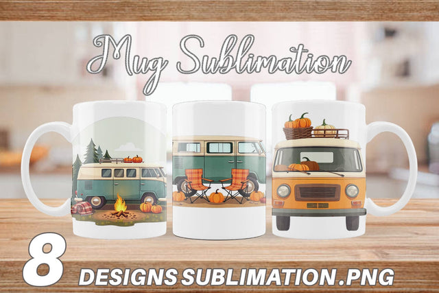 Mug Wrap Boho Fall Camper Sublimation artnoy 