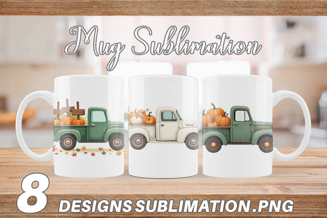 Mug Wrap Boho Farm Trucks Sublimation artnoy 