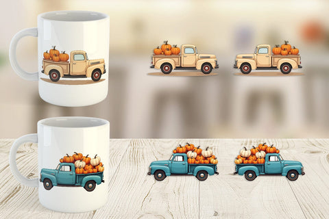 Mug Wrap Boho Farm Trucks Sublimation artnoy 
