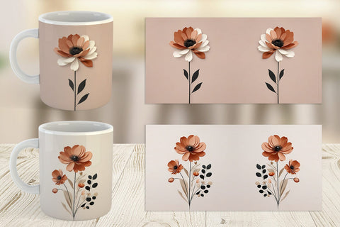 Mug Wrap Boho Flower Sublimation artnoy 