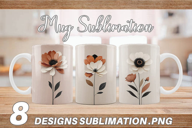 Mug Wrap Boho Flower Sublimation artnoy 