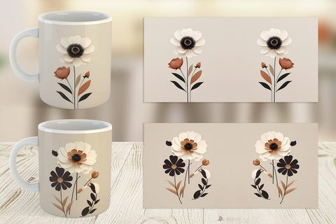 Mug Wrap Boho Flower Sublimation artnoy 