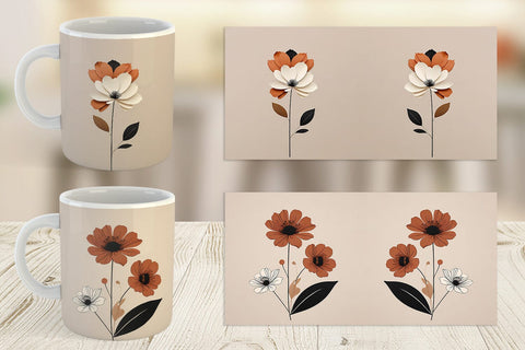 Mug Wrap Boho Flower Sublimation artnoy 