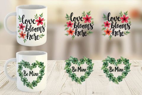 Mug Wrap Boho Jungle Love Tropical Valentine Quotes Sublimation artnoy 