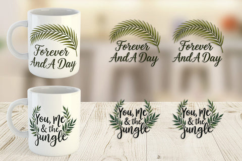 Mug Wrap Boho Jungle Love Tropical Valentine Quotes Sublimation artnoy 