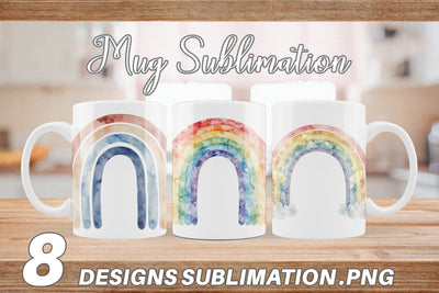 Mug Wrap Boho Rainbow Abstract Sublimation artnoy 