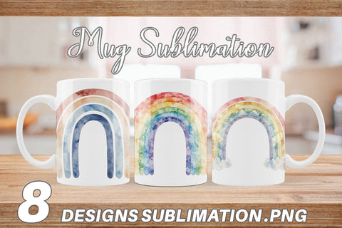 Mug Wrap Boho Rainbow Abstract Sublimation artnoy 