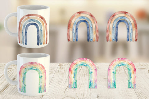 Mug Wrap Boho Rainbow Abstract Sublimation artnoy 