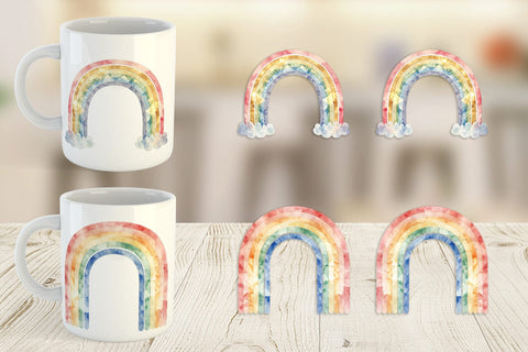 Mug Wrap Boho Rainbow Abstract Sublimation artnoy 