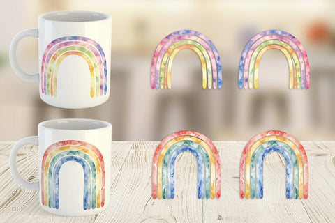 Mug Wrap Boho Rainbow Abstract Sublimation artnoy 