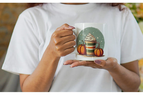 Mug Wrap Boho Retro Pumpkin Sublimation artnoy 