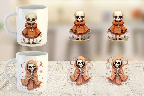 Mug Wrap Boho Skeleton Halloween Sublimation artnoy 