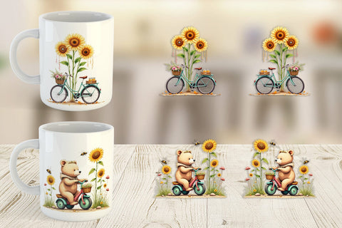 Mug Wrap Boho Sunflowers Sublimation artnoy 