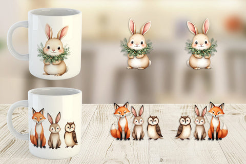 Mug Wrap Boho Winter Animals Sublimation artnoy 