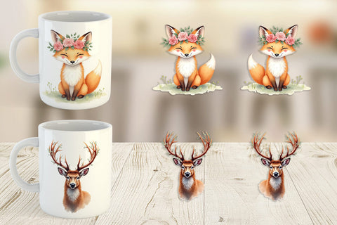 Mug Wrap Boho Winter Animals Sublimation artnoy 