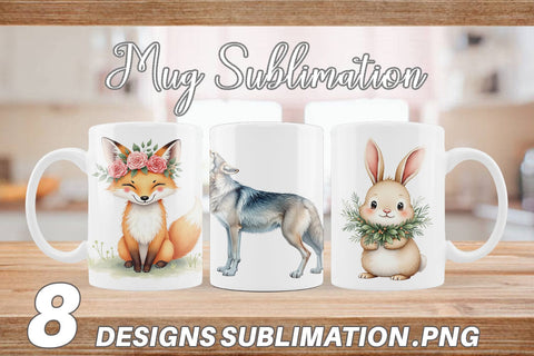 Mug Wrap Boho Winter Animals Sublimation artnoy 