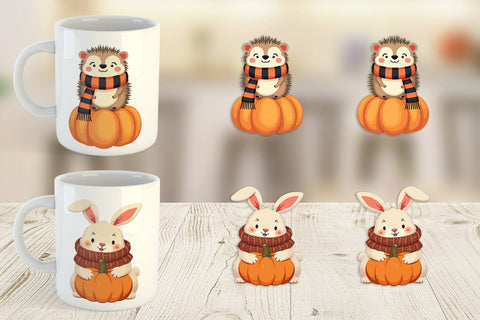 Mug Wrap Boho Woodland Animals Sublimation artnoy 