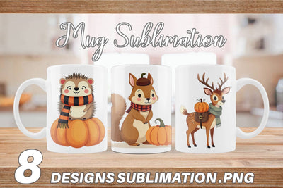 Mug Wrap Boho Woodland Animals Sublimation artnoy 