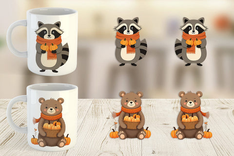 Mug Wrap Boho Woodland Animals Sublimation artnoy 